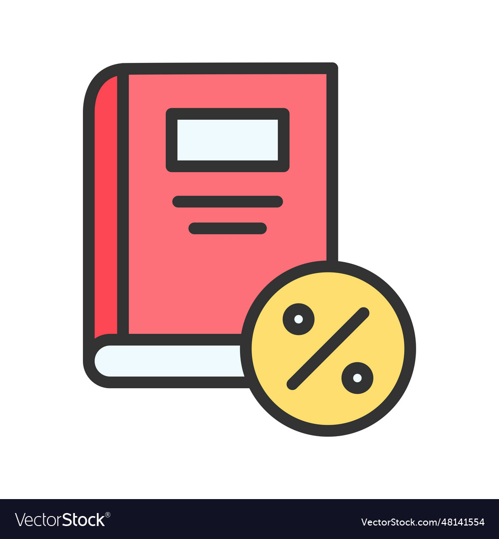 Book discount icon image Royalty Free Vector Image