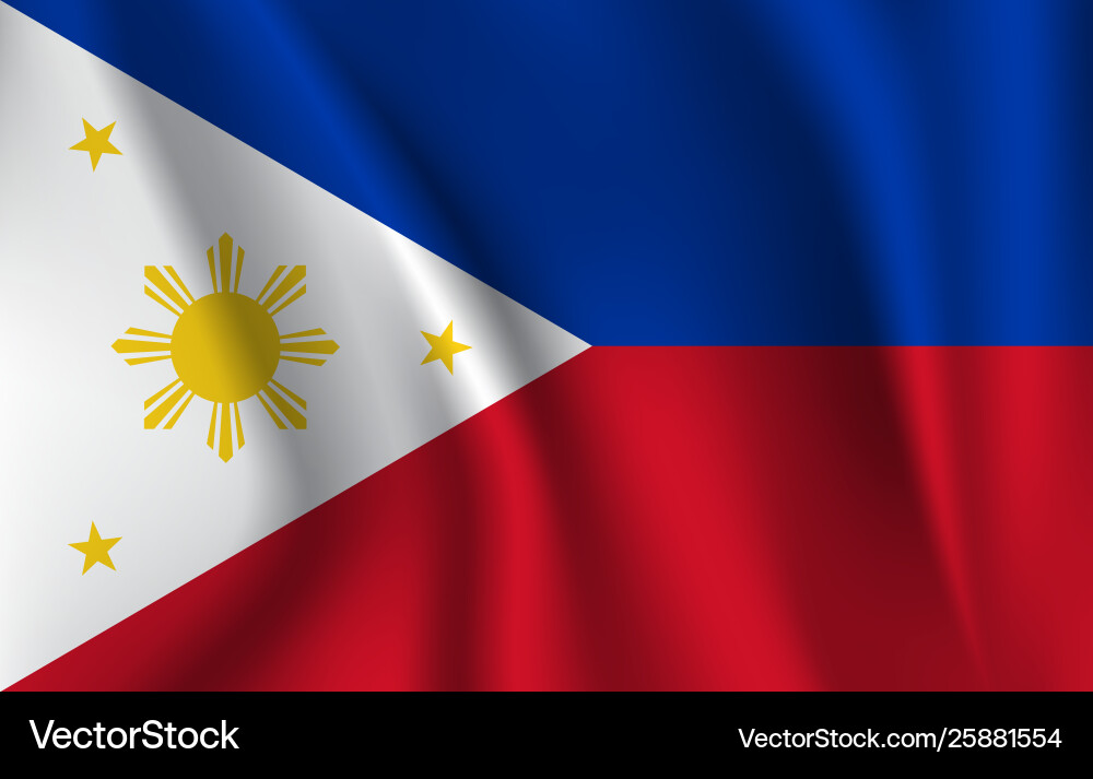Flag Philippines Waving In Wind Royalty Free Vector Image