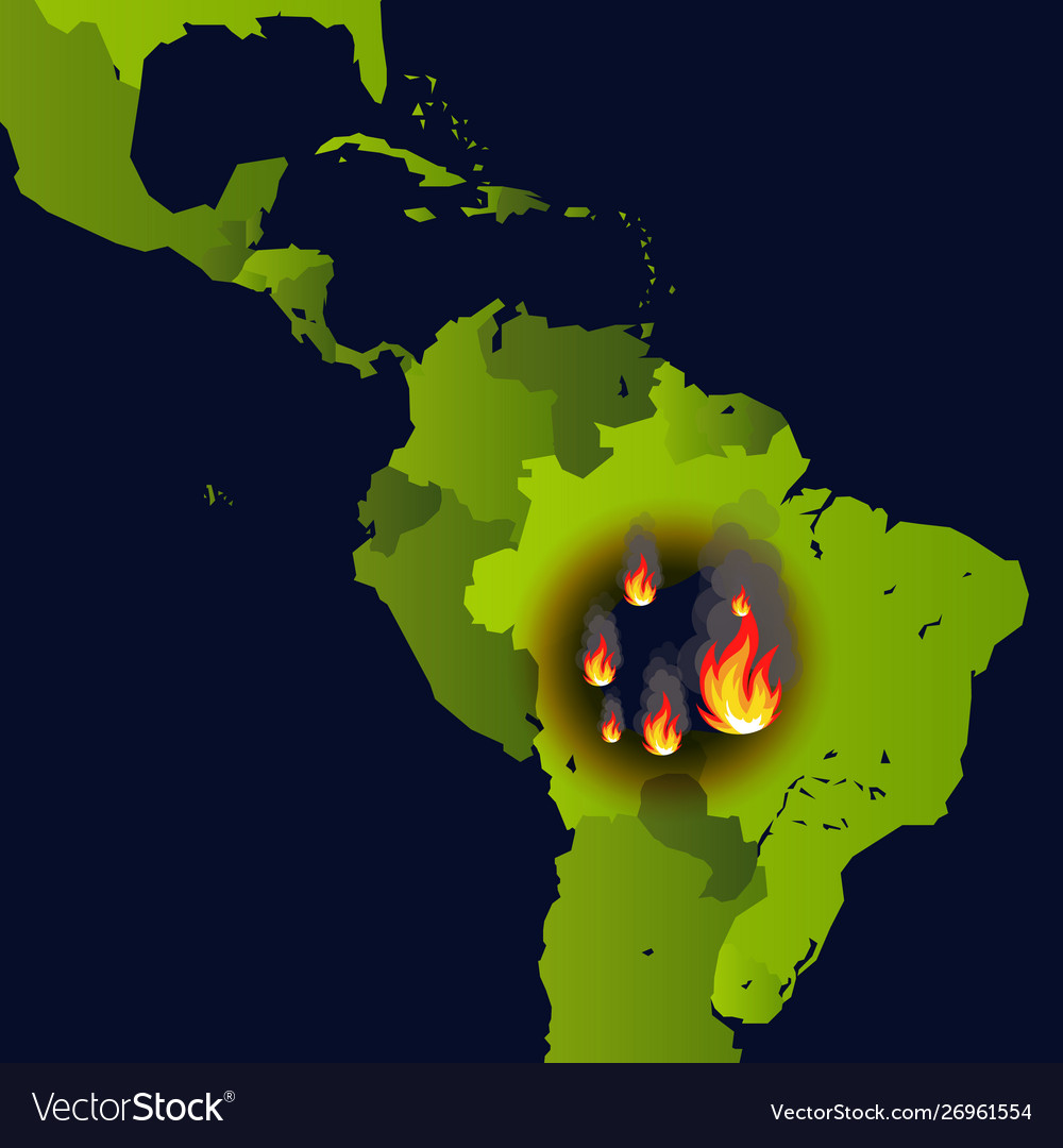 Forest Fires Banner Fire Place On Map Disaster Vector Image