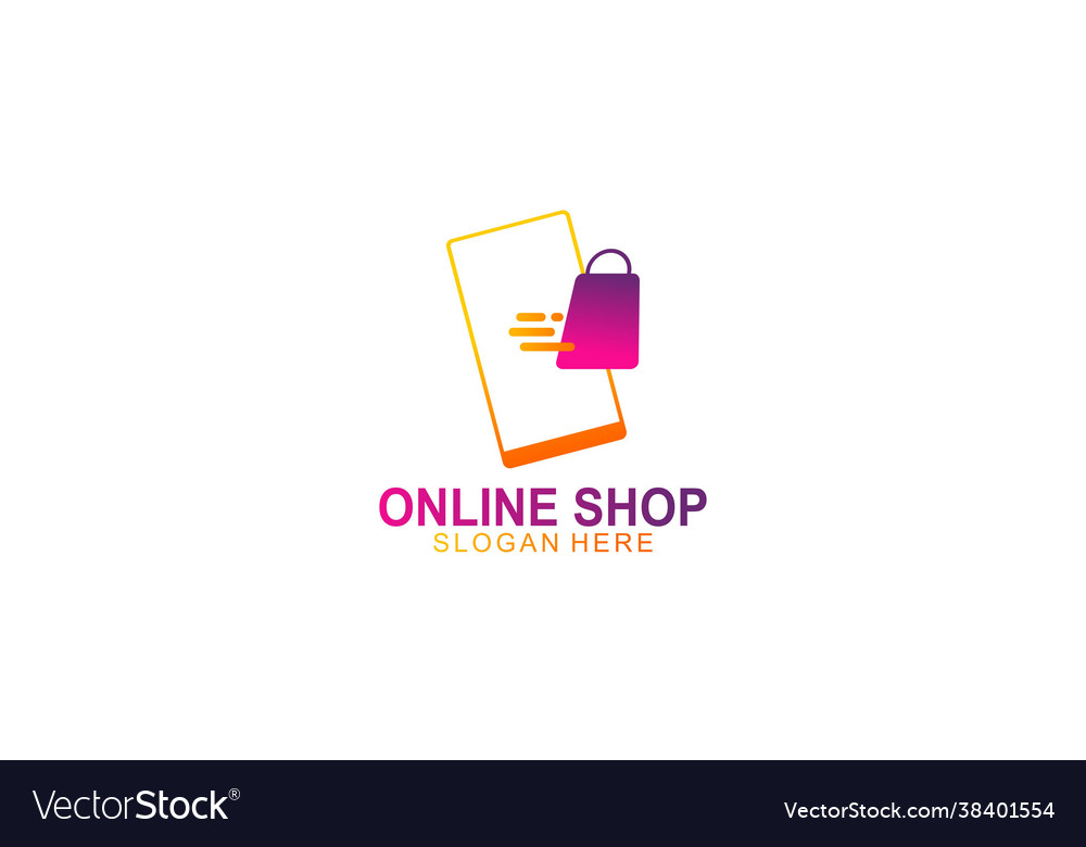 Gradient e-commerce logo online shop logo Vector Image