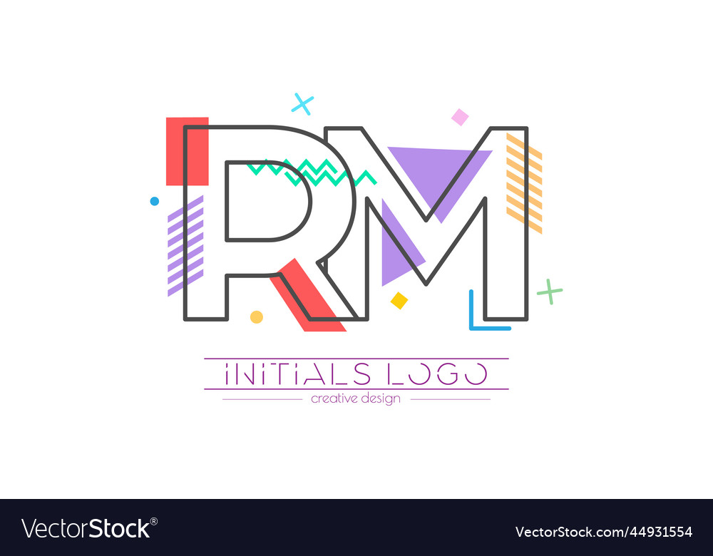 Letters R And M Merging Of Two Initials Royalty Free Vector