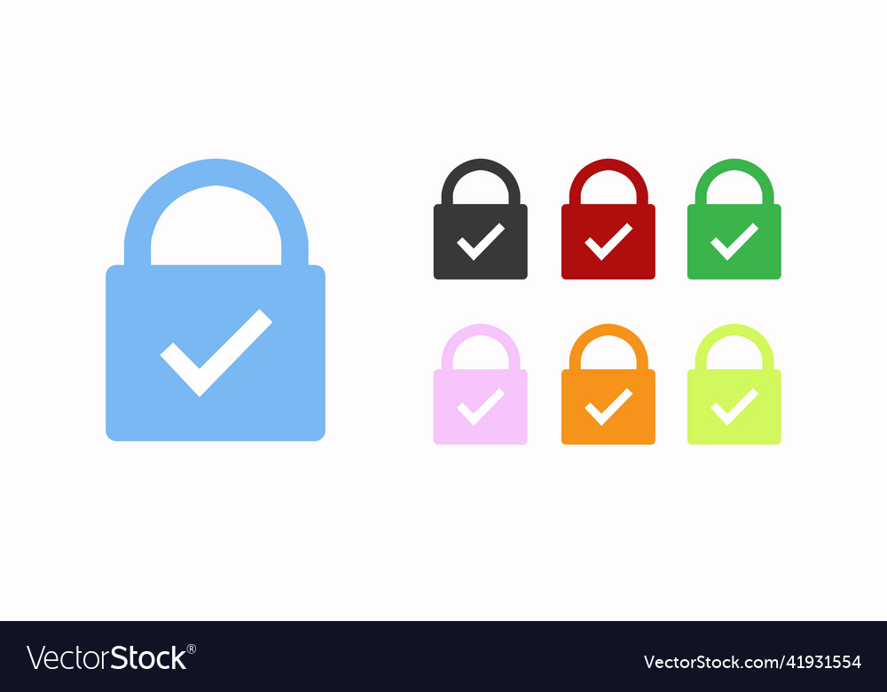 Padlock icon set Royalty Free Vector Image - VectorStock