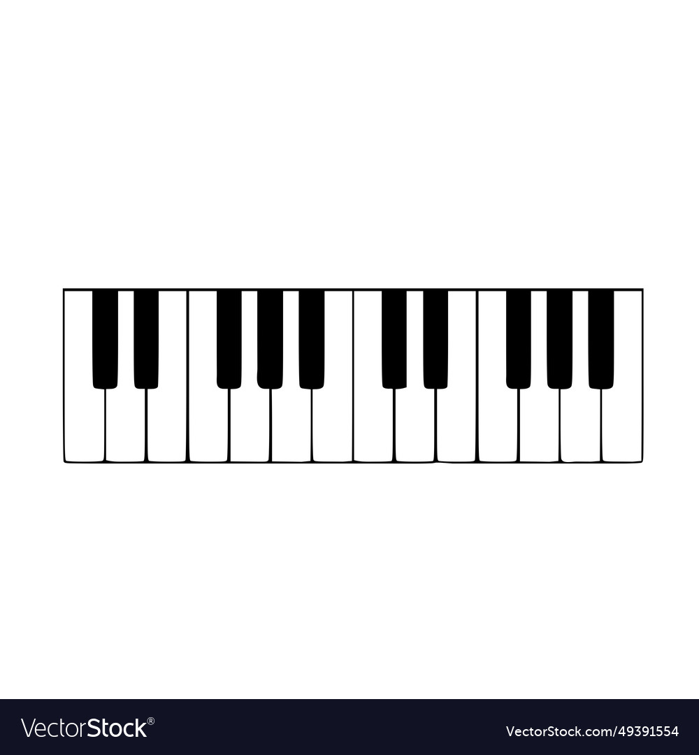 Piano keyboard 61 keys isolated image Royalty Free Vector