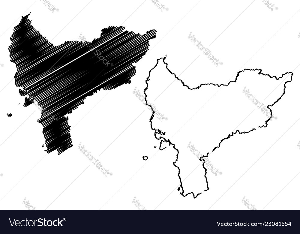 West Kalimantan Map Royalty Free Vector Image - VectorStock