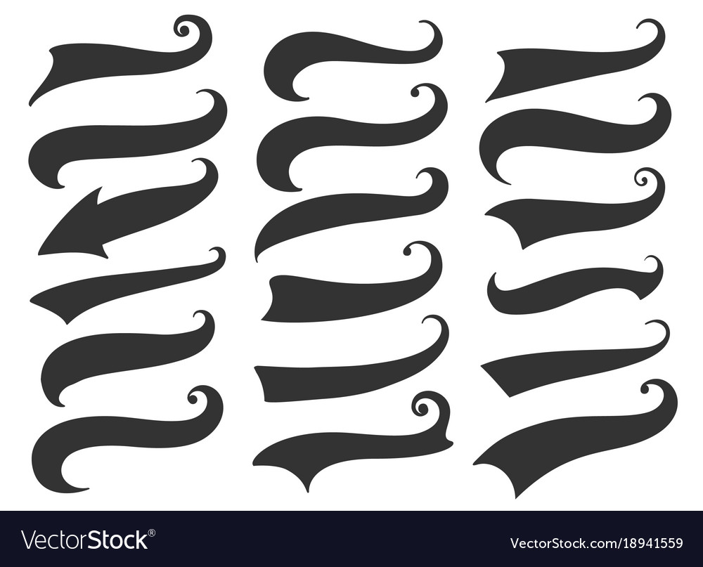 Premium Vector  Swoosh tails retro swooshes typography curly font tail  sport vintage text decoration lettering banners underline accent tidy vector  collection