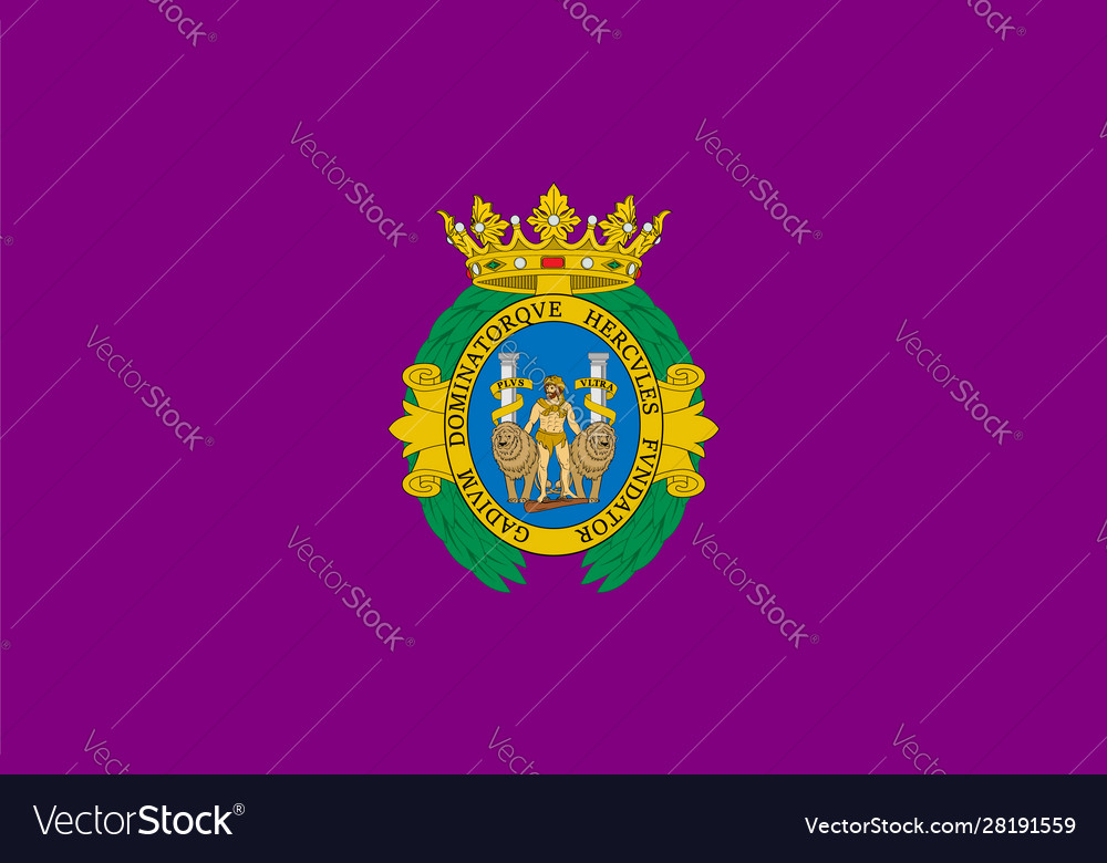 Flag cadiz in andalusia spain Royalty Free Vector Image