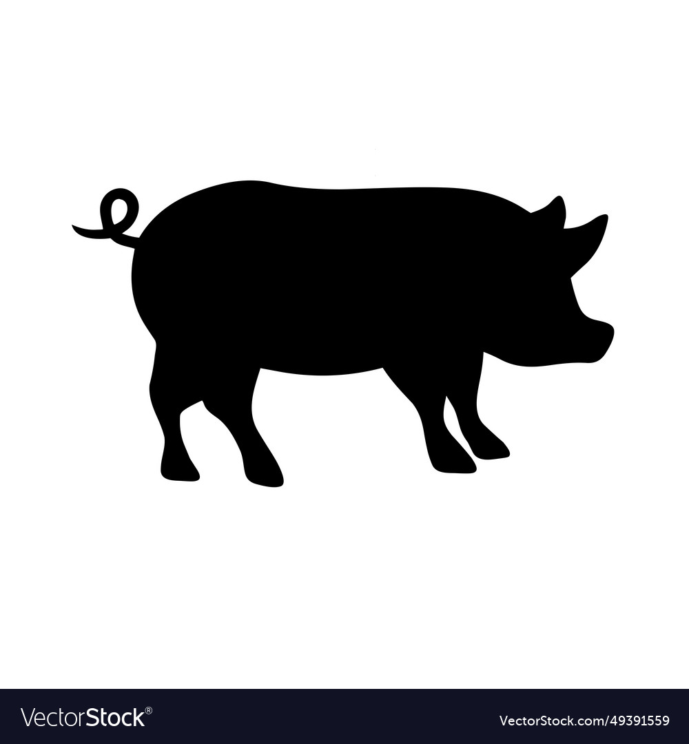 Pig silhouette image Royalty Free Vector Image