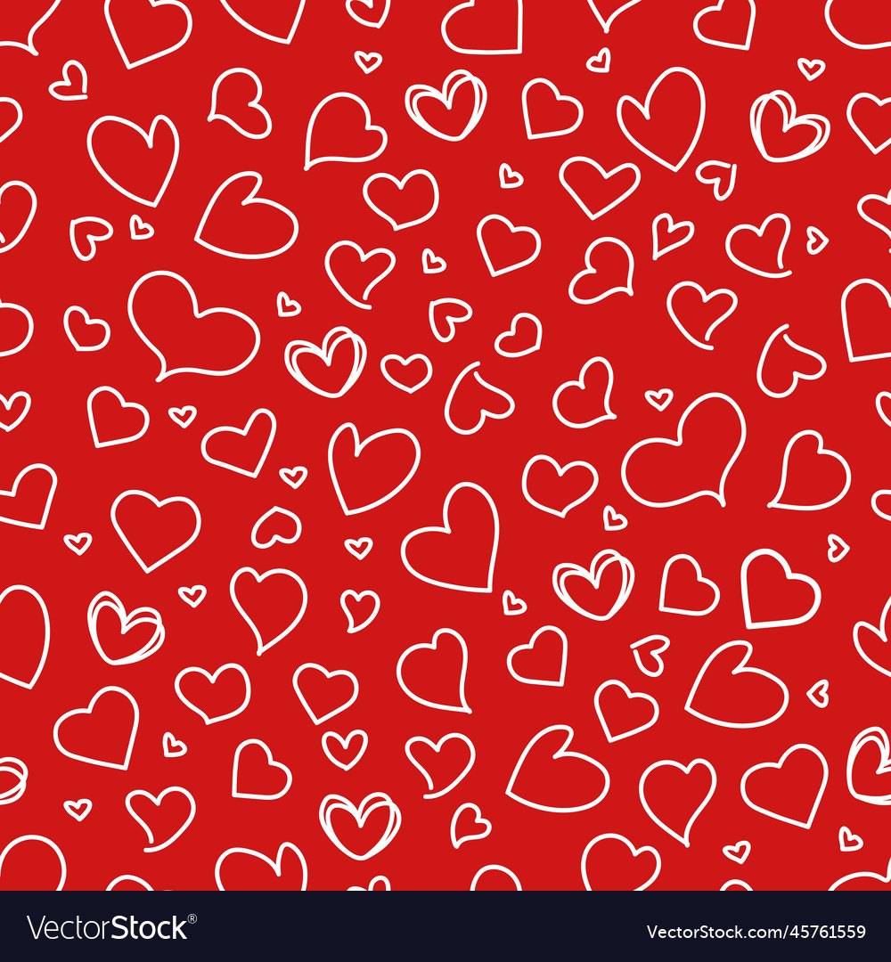 Red white seamless pattern with hearts Royalty Free Vector