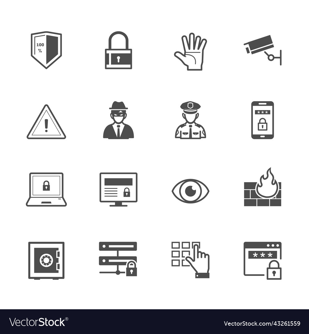 Security icons Royalty Free Vector Image - VectorStock