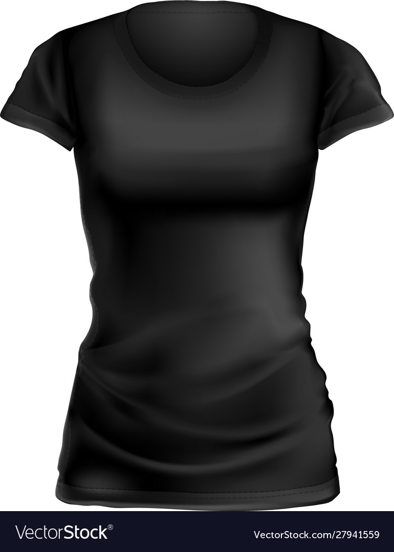 Download Un mock-up black womens t-shirt front Royalty Free Vector