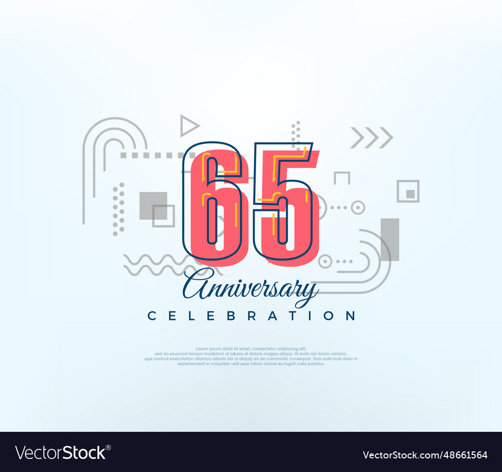 Cartoons number 65th to celebrate birthday modern Vector Image