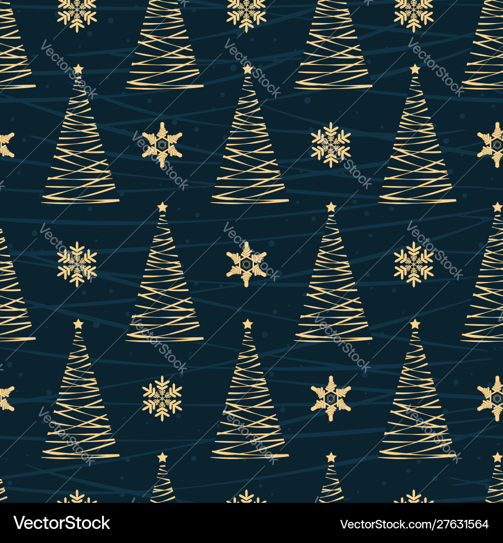 Christmas tree seamless pattern background Vector Image