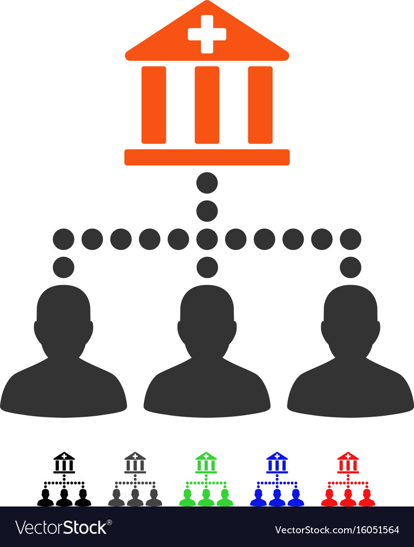 Medical Bank Clients Flat Icon Royalty Free Vector Image