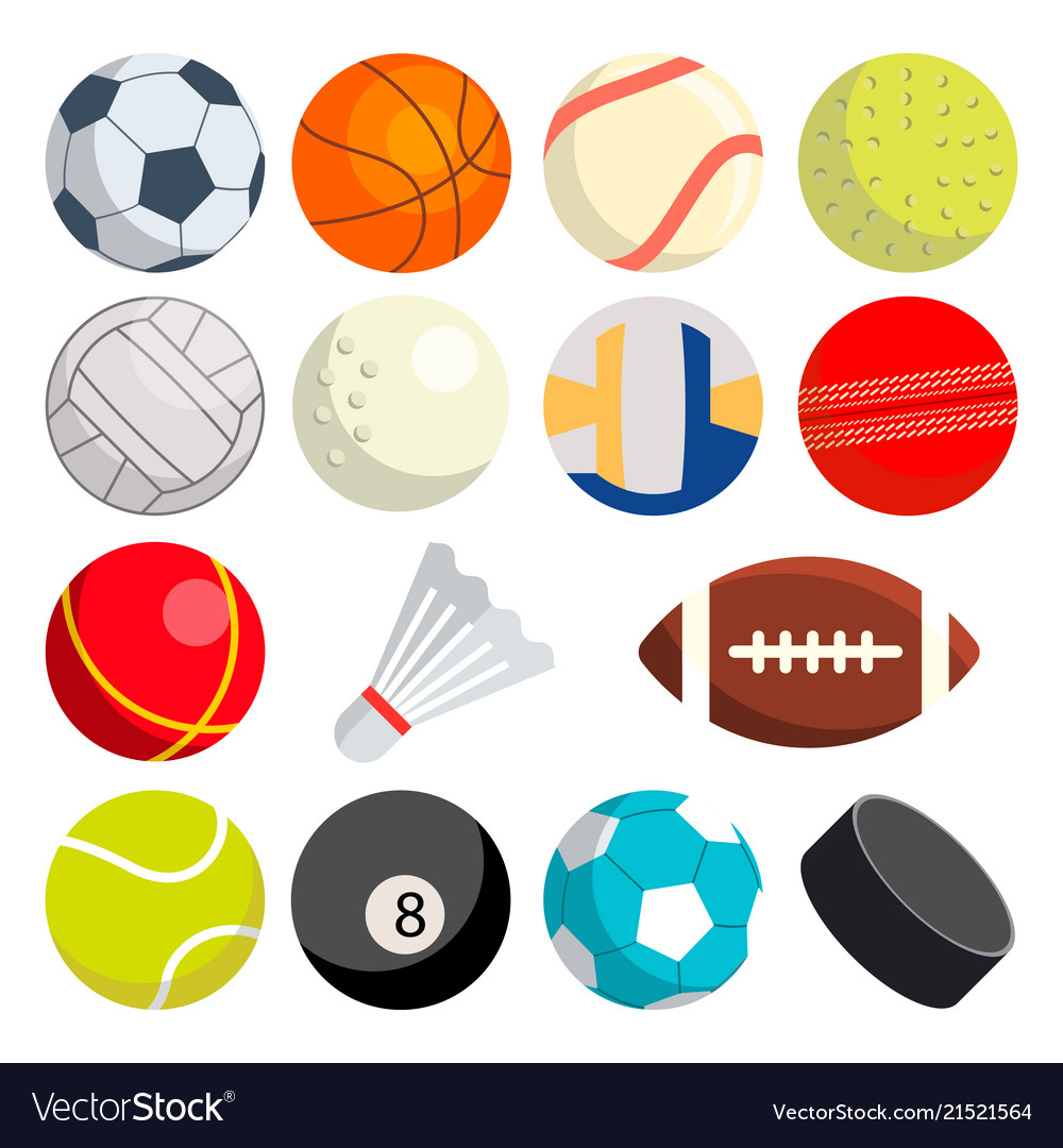 Sport Balls Set Round Sport Equipment Royalty Free Vector