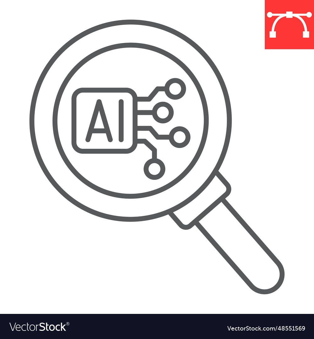 Ai analysis line icon