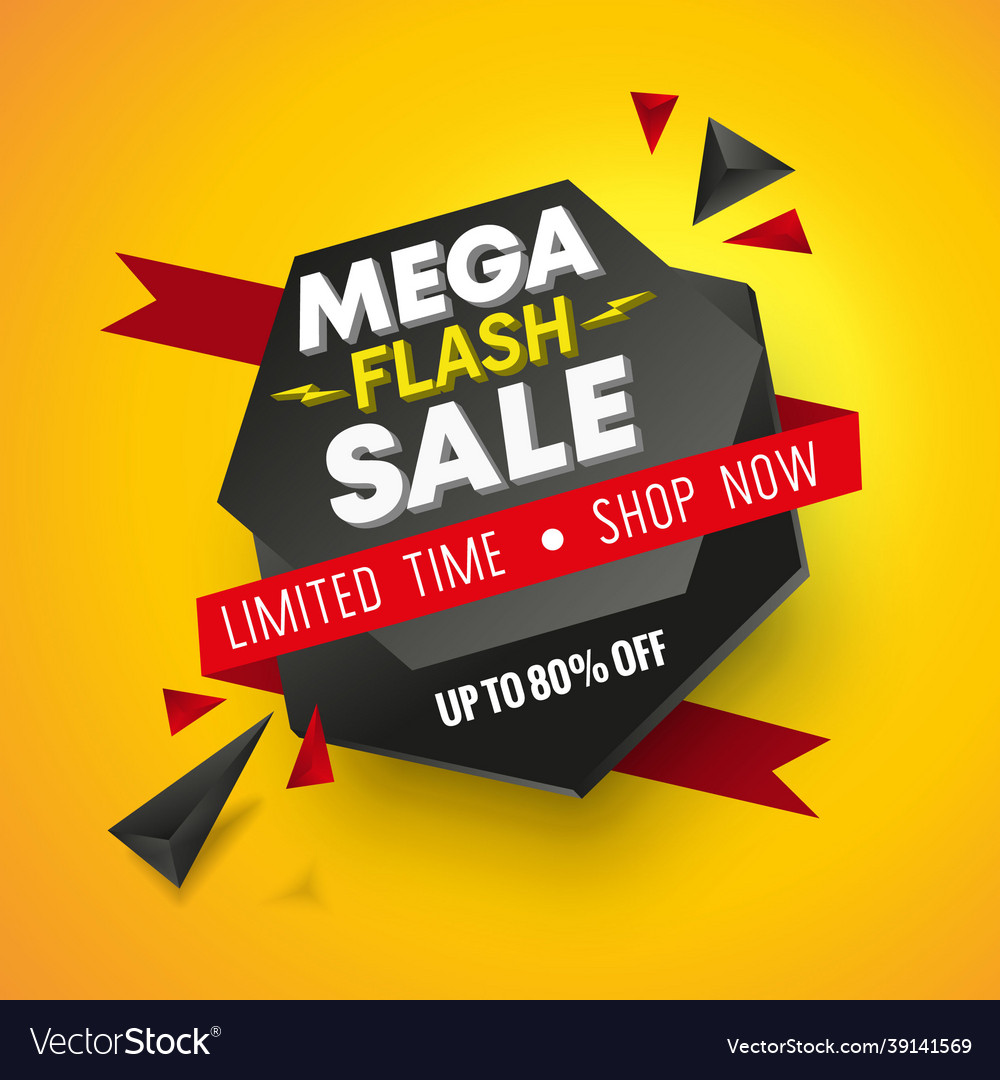 Mega Flash Sale Limited Time Royalty Free Vector Image