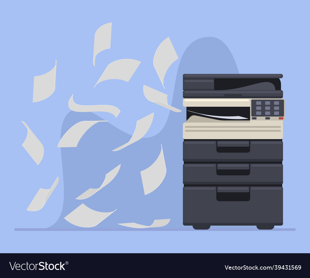 Office professional copier or printer printing Vector Image