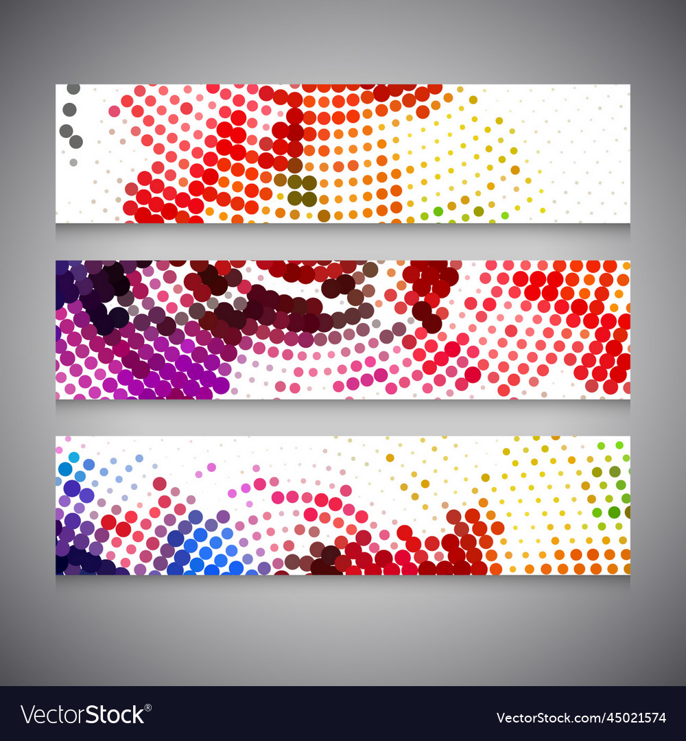 Banners with colorful dots design Royalty Free Vector Image