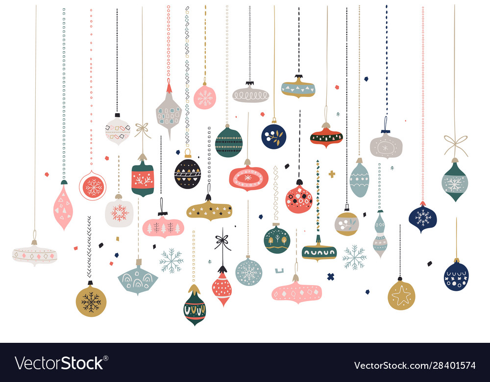 Christmas balls decorative winter season toys vector image Christmas balls decorative winter season toys