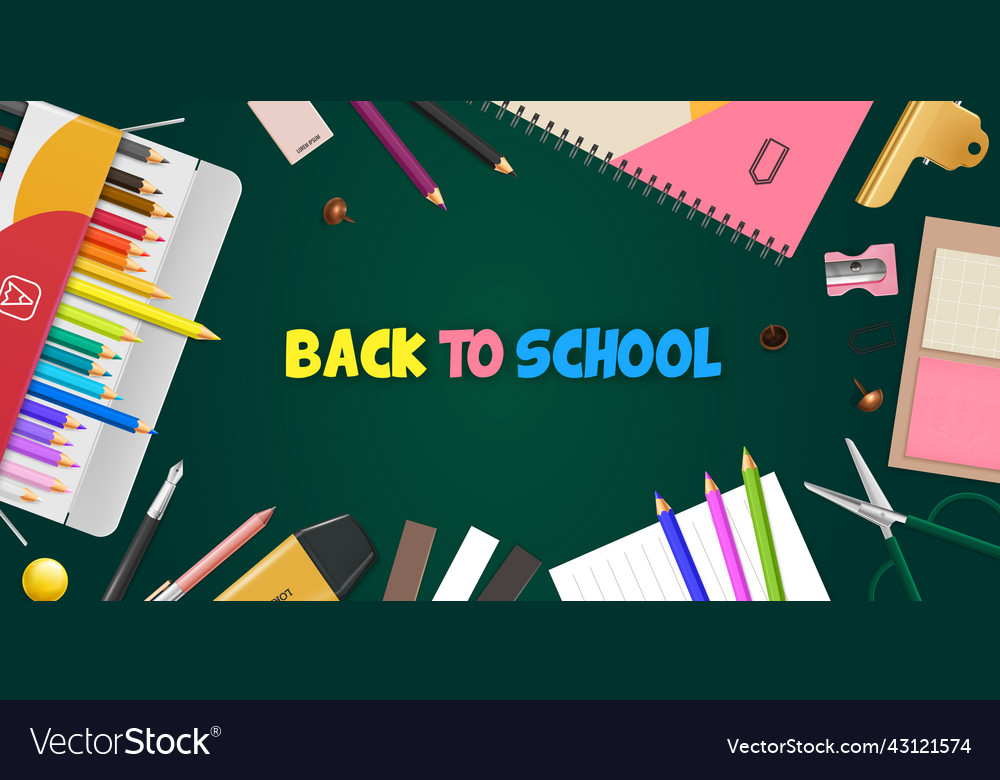 Colored Pencils Poster Royalty Free Vector Image