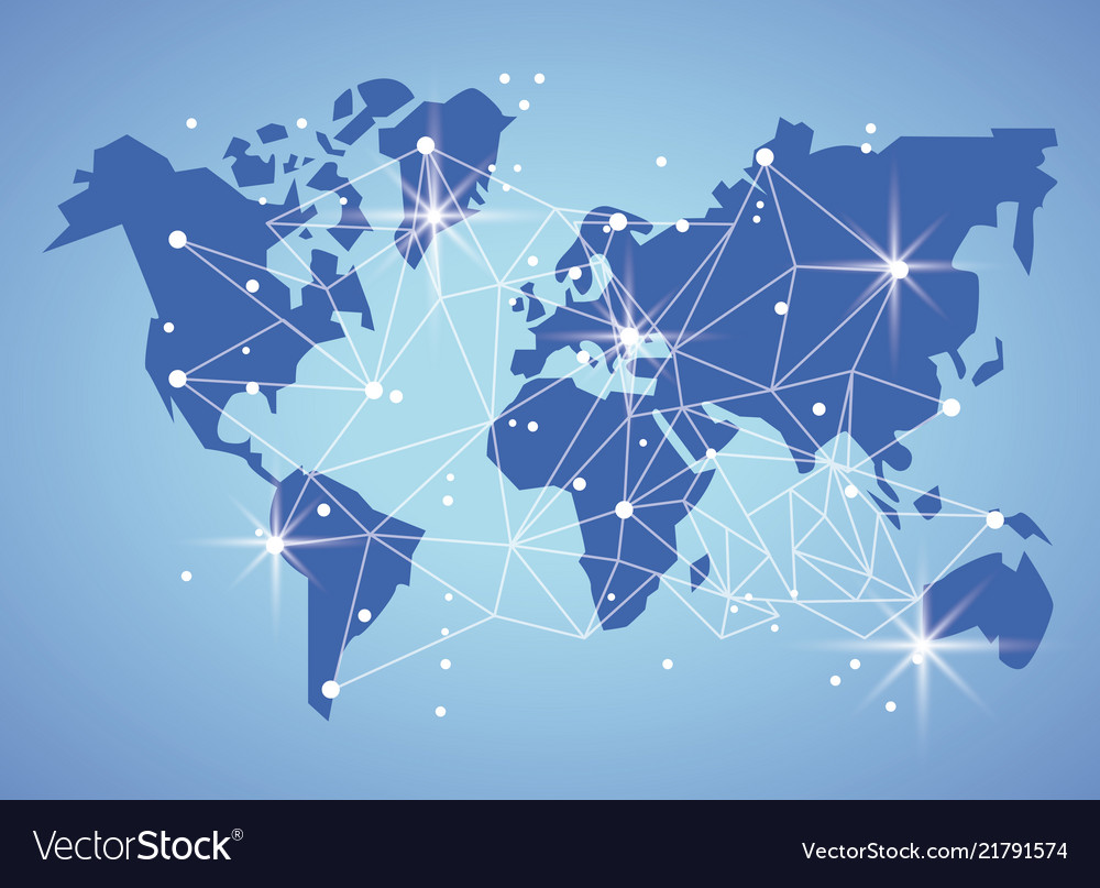 World map modern Royalty Free Vector Image - VectorStock