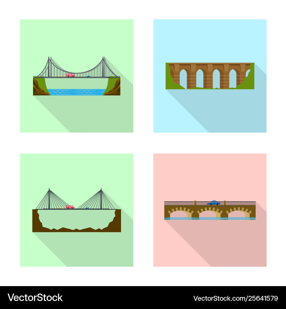 Design bridgework and bridge icon set Royalty Free Vector