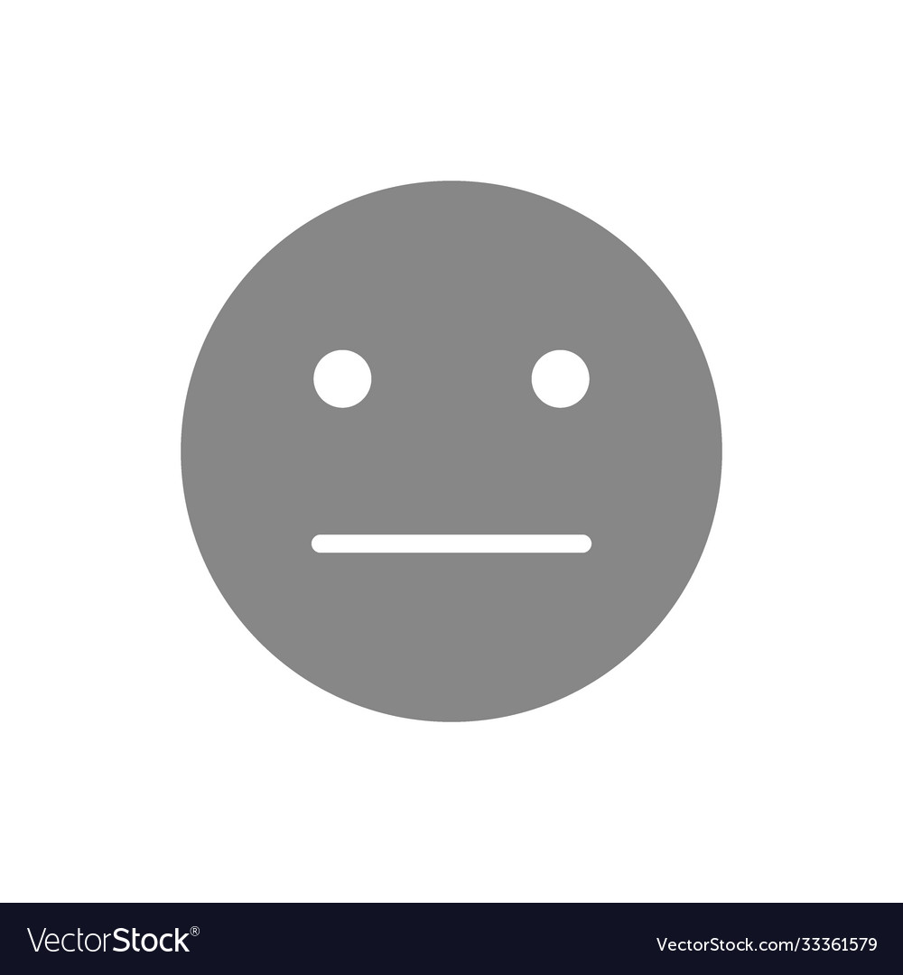 Expressionless emoji gray icon emotionless Vector Image