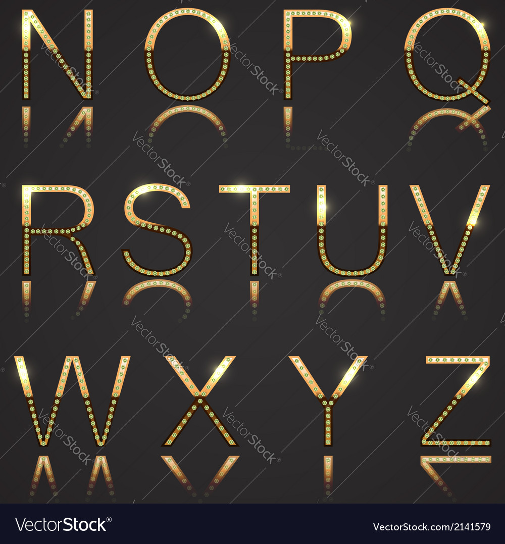 Golden Letters With Diamonds Royalty Free Vector Image