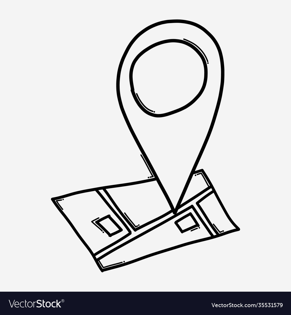 Premium Vector  Hand drawn map pins sign location icon outline doodle icon  address and map pin mobile pointer