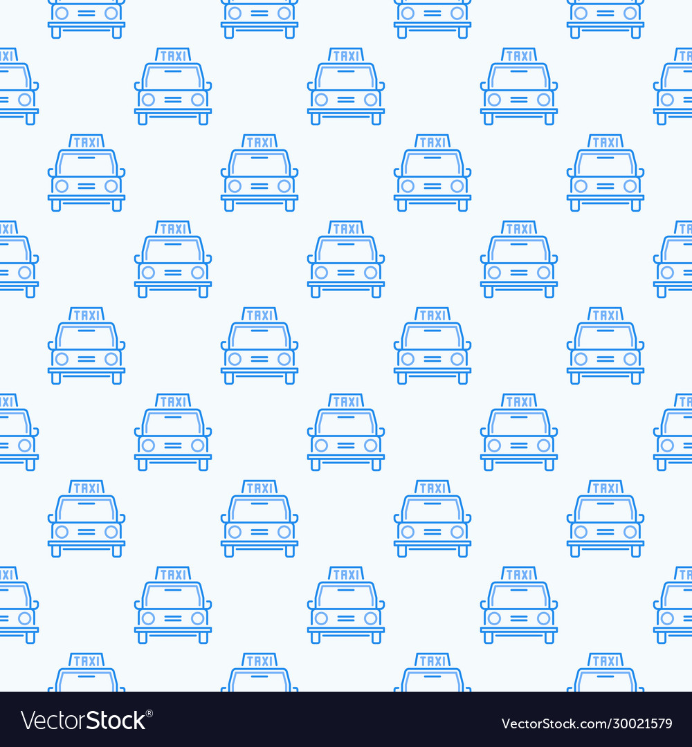 Seamless pattern with taxi vehicle outline Vector Image