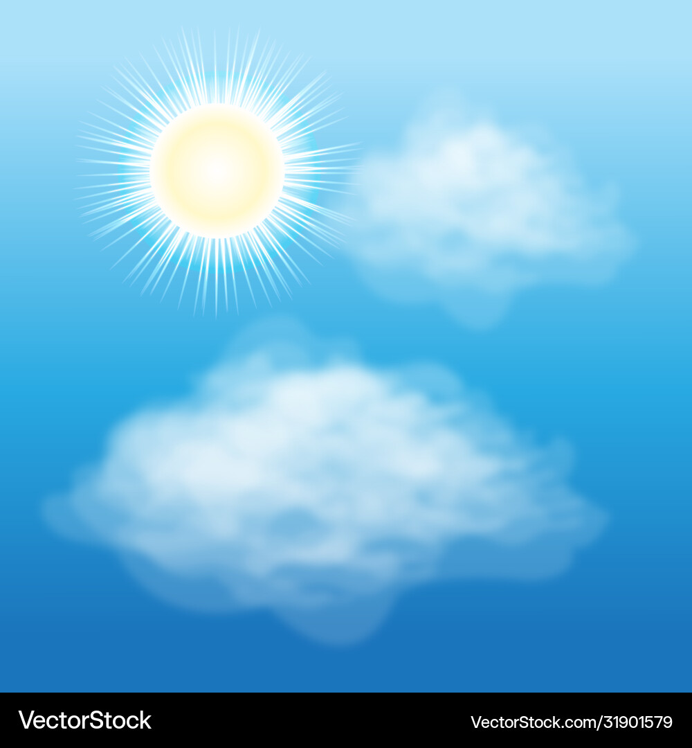 Sun and clouds Royalty Free Vector Image - VectorStock