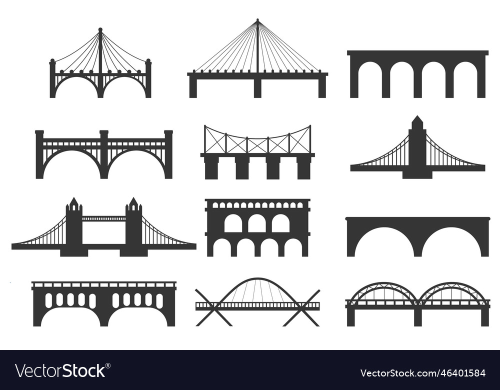 Bridge icon set Royalty Free Vector Image - VectorStock