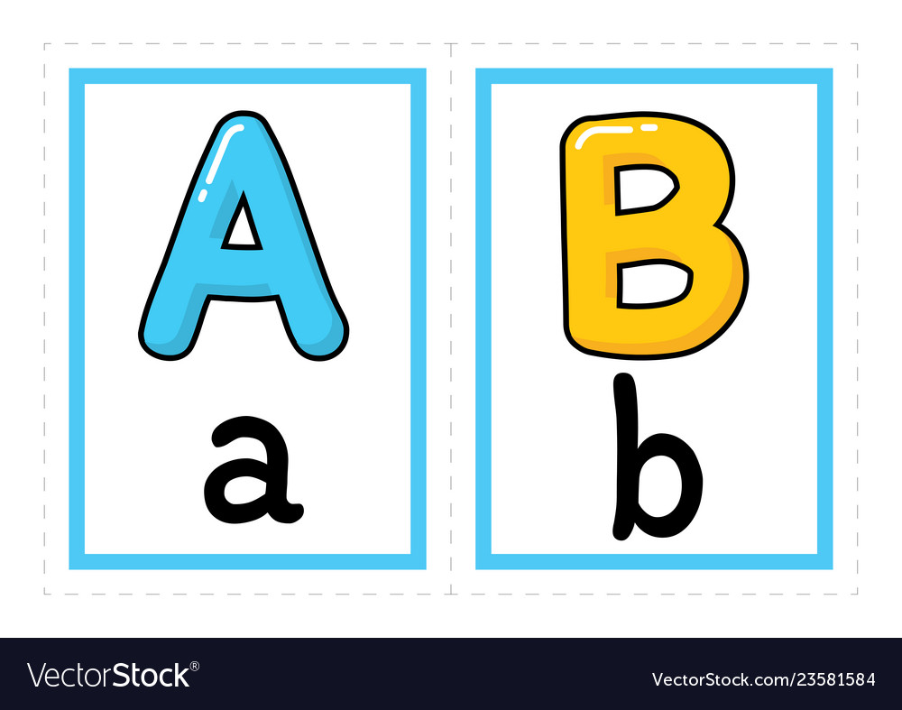 Flash card alphabet colored Royalty Free Vector Image