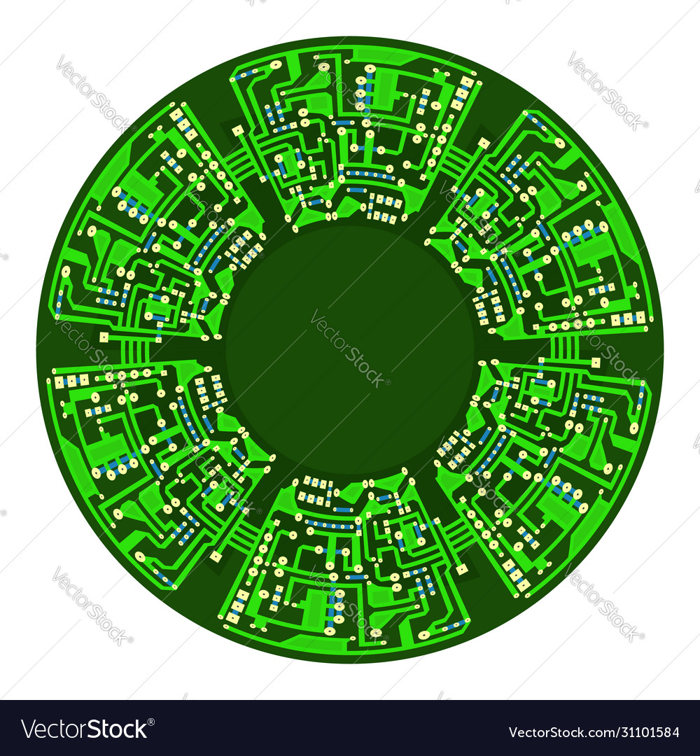 Green circuit board flat design modern computer Vector Image