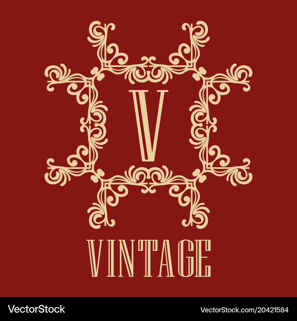 Vintage ornamental monogram Royalty Free Vector Image