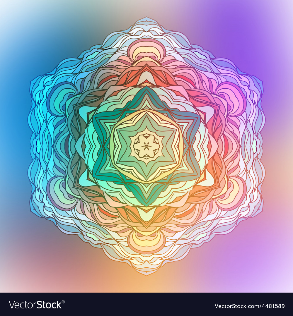 Abstract flower mandala decorative element Vector Image