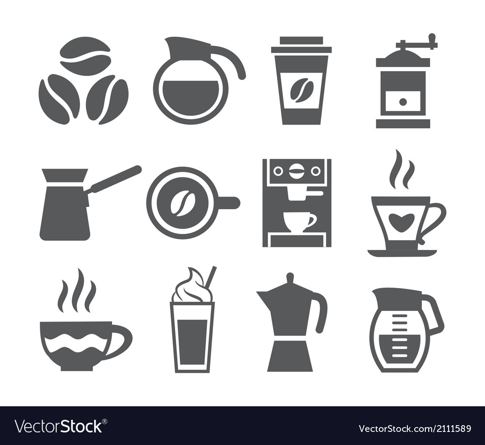 Coffee icons Royalty Free Vector Image - VectorStock