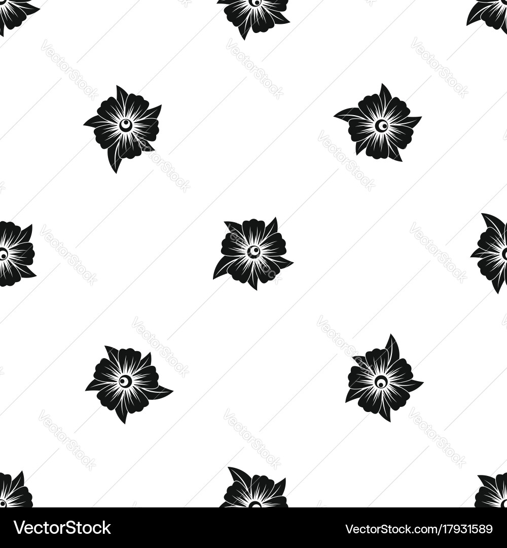 Flower pattern seamless black Royalty Free Vector Image