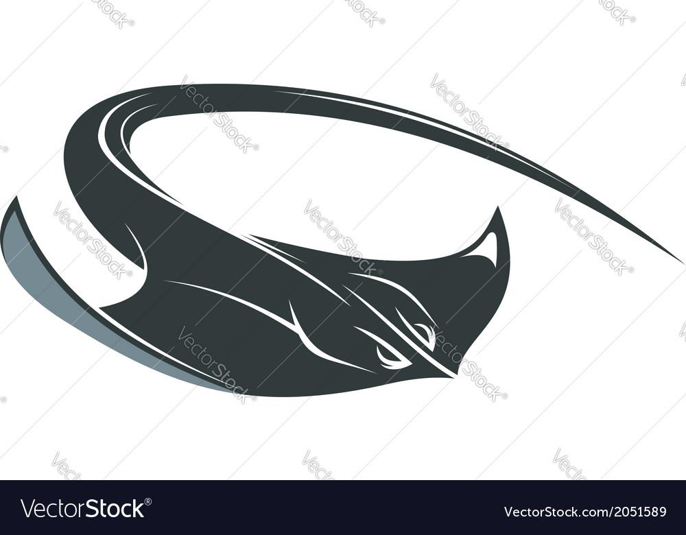 Swimming manta or sting ray Royalty Free Vector Image