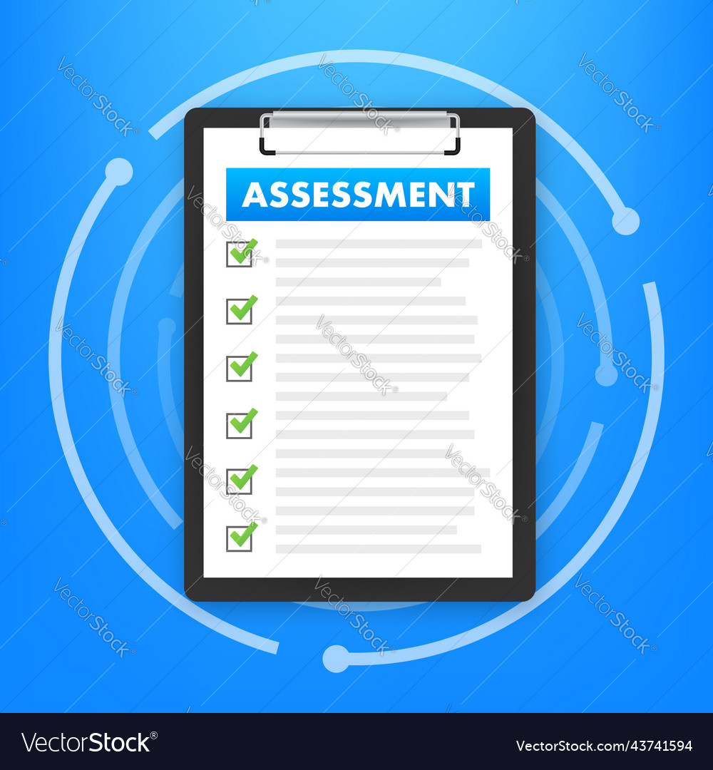 Clipboard checklist with assessment Royalty Free Vector