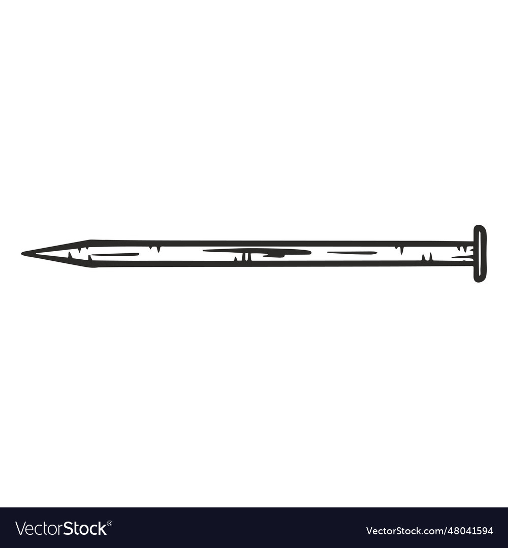 Construction nail hand drawn Royalty Free Vector Image