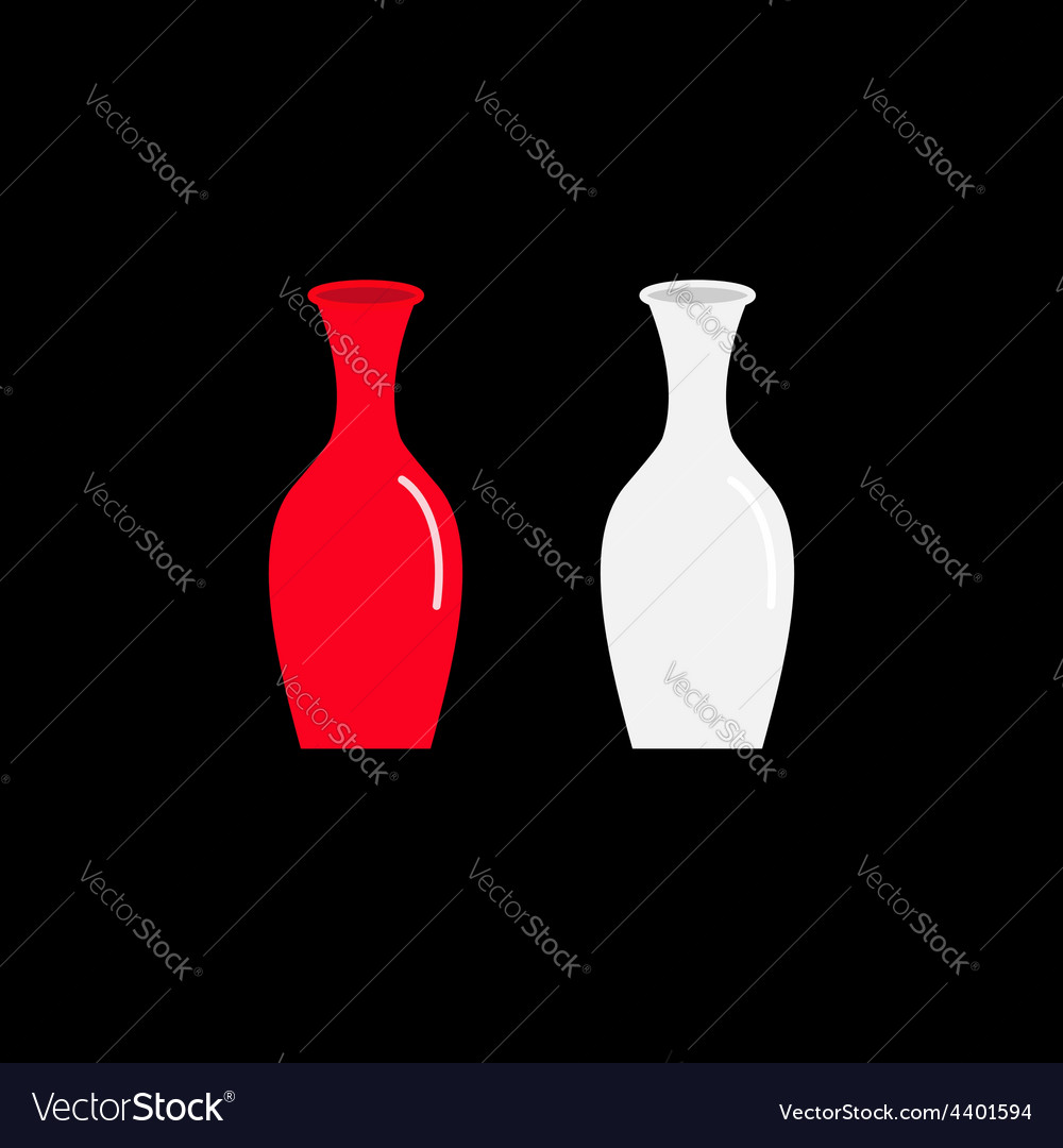 Feng Shui Vase Icon Set Ceramic Pottery Glass Vector Image