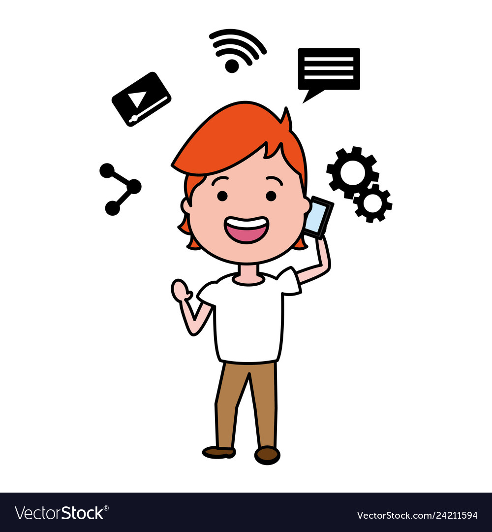 People tech device Royalty Free Vector Image - VectorStock