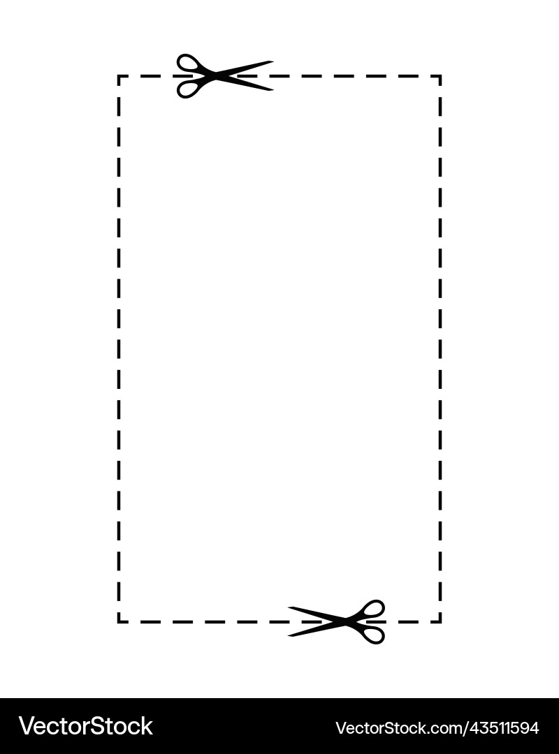 Scrissors cut coupon on dotted line with dash icon