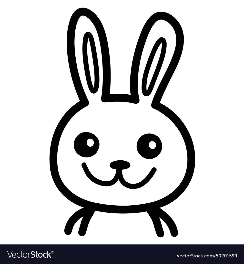 Black and white hand drawing of a hare Royalty Free Vector