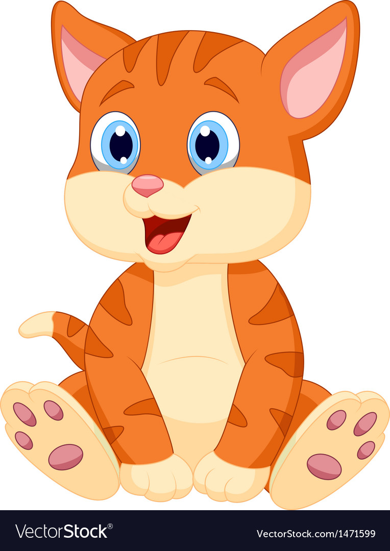 Cute cat cartoon Royalty Free Vector Image - VectorStock