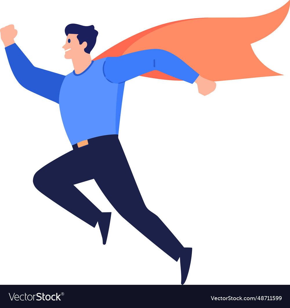 Hand drawn male businessman with hero cape Vector Image