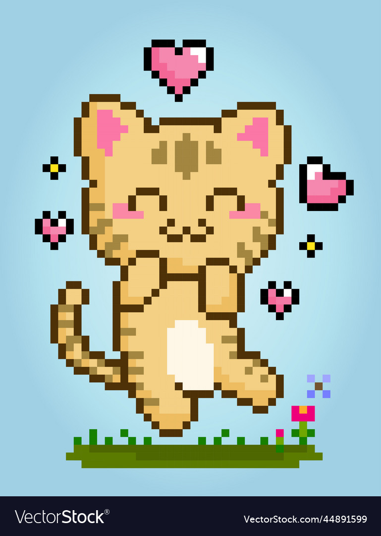 Premium Vector  Cat vector in pixel art style