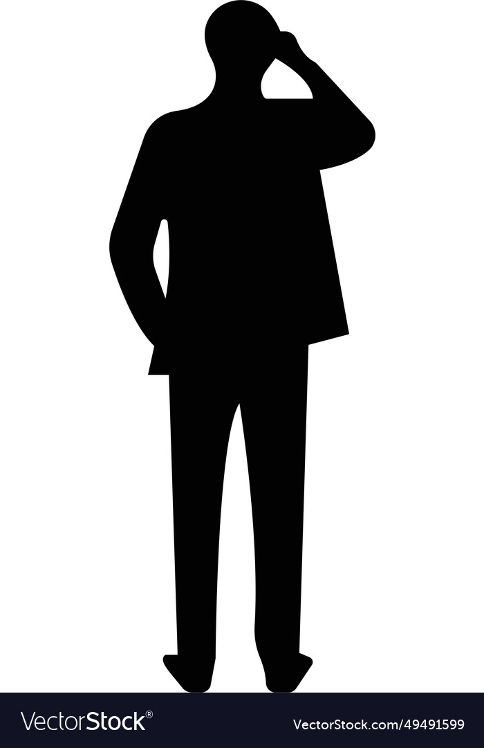 Silhouettes of male standing for working filled Vector Image