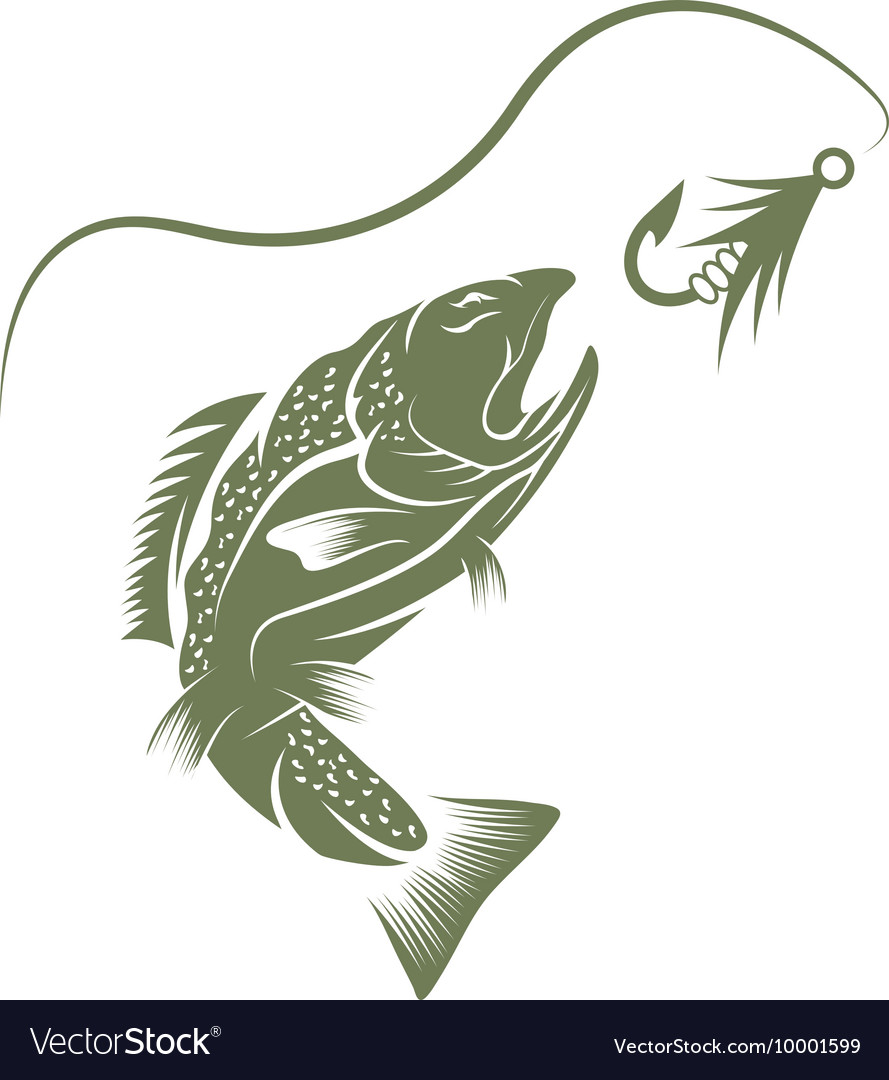 Trout and lure fishing design template